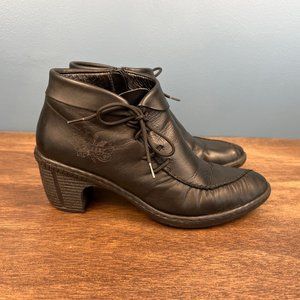 Rieker Boot Vintage Leather Bootie with Lace Tie Women's EU 38, US 7-7.5